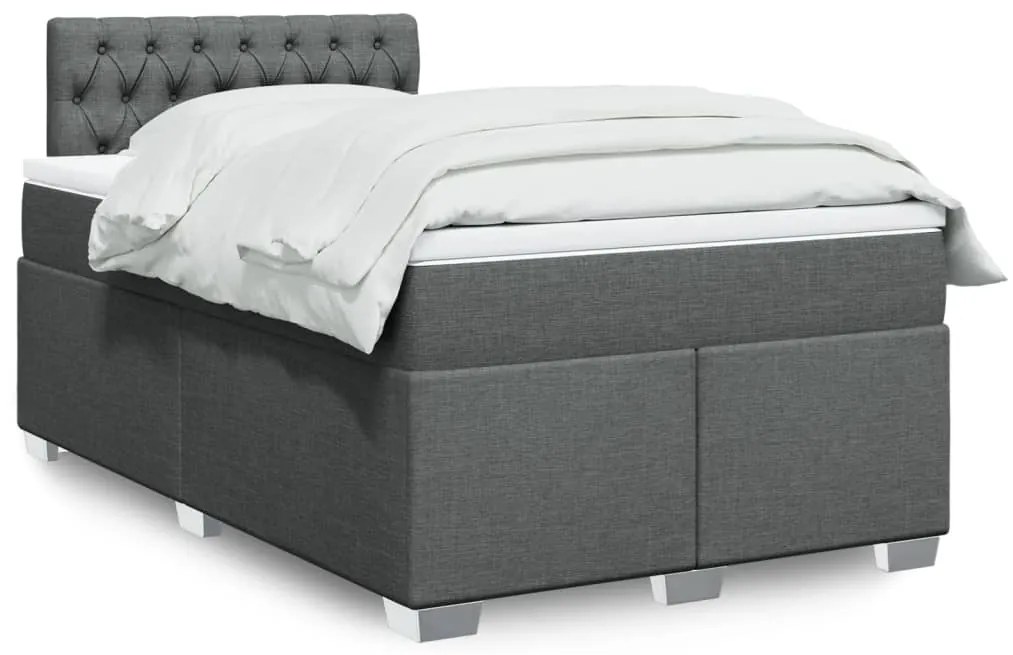 Giroletto A Molle Con Materasso Grigio Scuro 120x200 Cm Tessuto /
