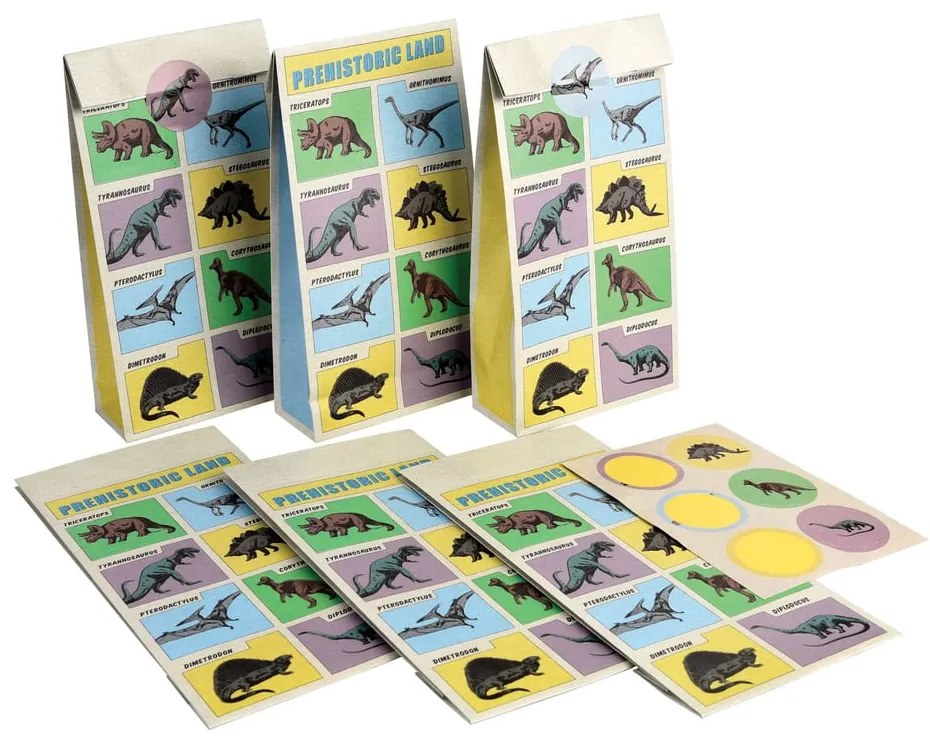 Sacchetti regalo in set da 6 pezzi 5x12 cm Prehistoric Land - Rex London