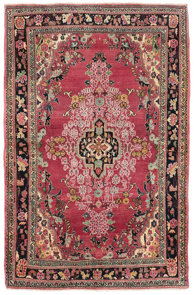 Sarouk Tappeto 200x130 (Iran) Annodato A Mano