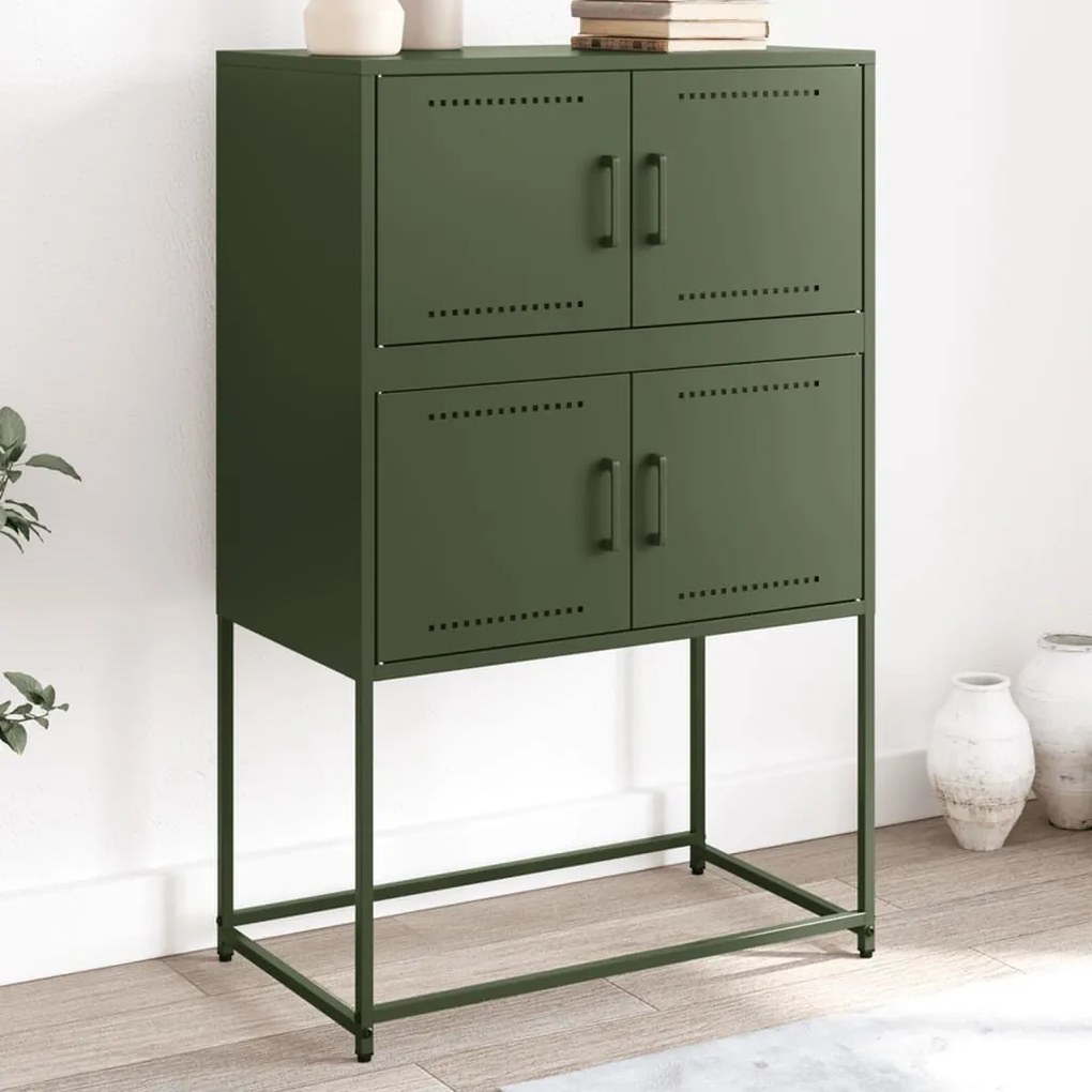 Credenza verde oliva 68,5x38,5x107 cm in acciaio