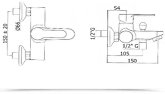 Miscelatore vasca doccia duplex Paffoni serie Blu BLU 023 CR