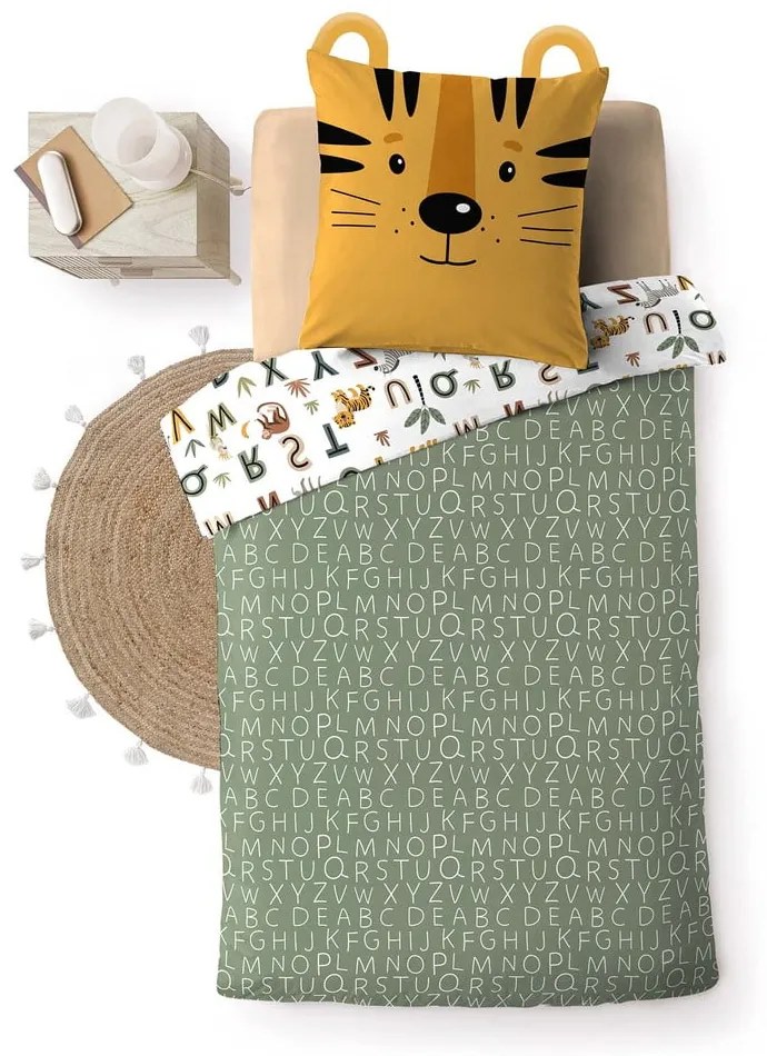 Set copripiumino e federa da bambini in cotone per letto singolo 140x200 cm Tigry – douceur d'intérieur