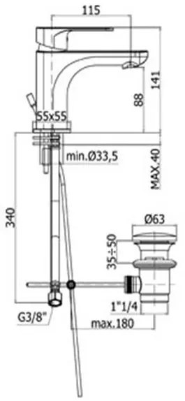 Miscelatore lavabo Paffoni serie Sly scarico con piletta SY 075 CR