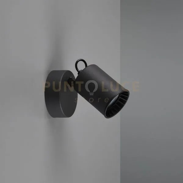 Pago spot singolo cilindro attacco gu10 metallo nero 15x9cm