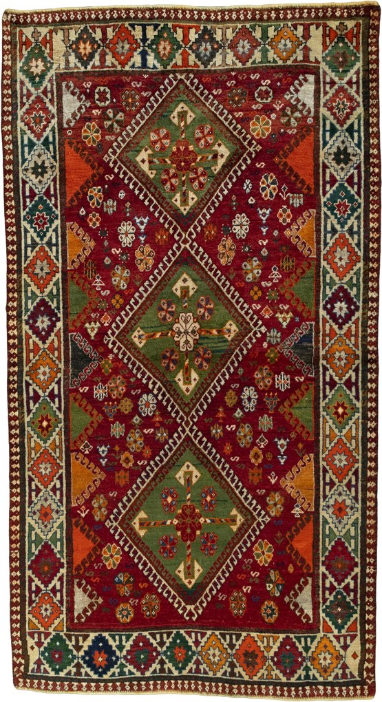 Shiraz Tappeto persiano 120 x 230 Rosso (Iran) Annodato A Mano