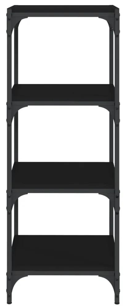 Mobile porta libri nero 40x33x100cm legno multistrato e acciaio