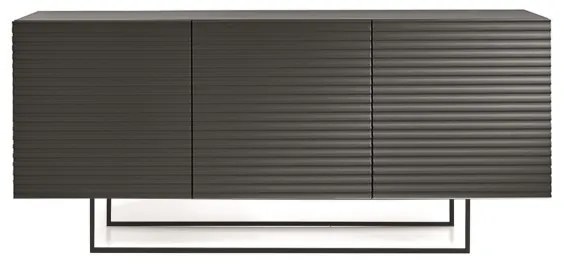 Madia 3 ante in legno 180 cm Antracite - ARISA piedini sagomati