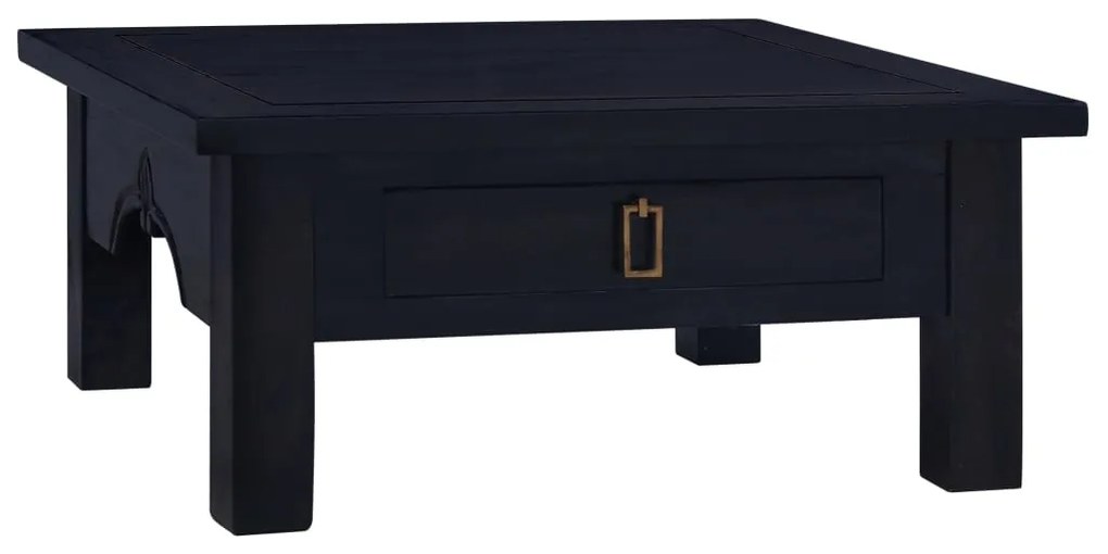 Tavolino Salotto Nero Chiaro 68x68x30 Cm İn Massello Di Mogano /