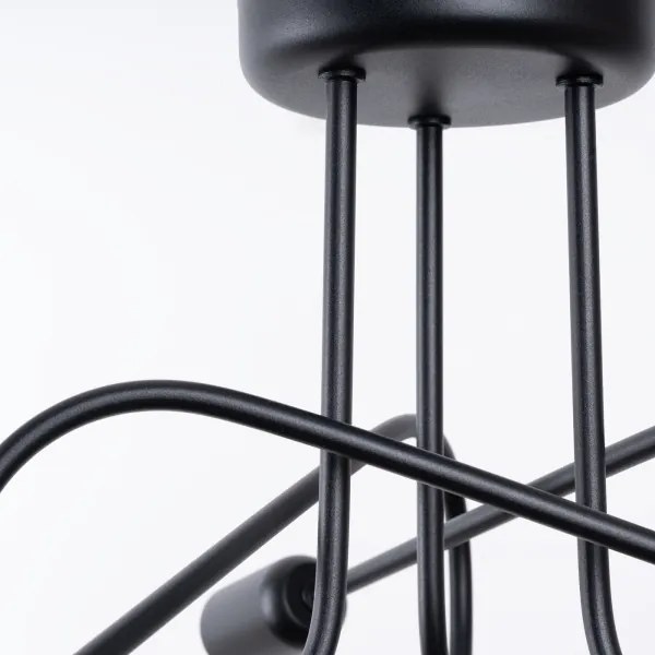 Sollux SL.1434 - Lampadario a plafone LOOP 3xE27/15W/230V nero