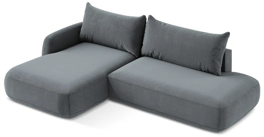 Divano angolare blu polveroso allungabile (con penisola a sinistra/con chaise lounge) Hale – Makamii