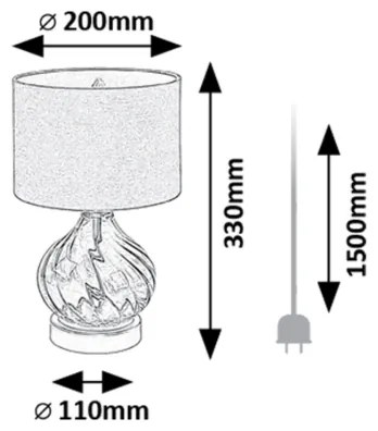 Rabalux 74034 - Lampada da tavolo PIRELO 1xE14/25W/230V fumé