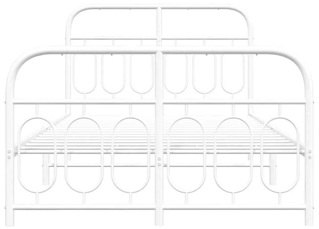 Giroletto con testiera e pediera metallo bianco 120x200 cm