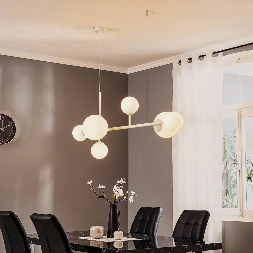 Lampada a sospensione Dione ALDEX, dimmerabile, Bianco / Opale, Soggiorno / Sala da pranzo, Vetro, Moderno, Lampada a sospensione