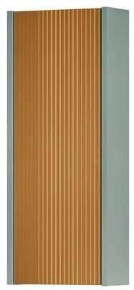 Pensile bagno Niwa laccato opaco verde timo con vetro senape, 1 anta apertura da sinistra P 17 x L 30 x H 78.5 cm