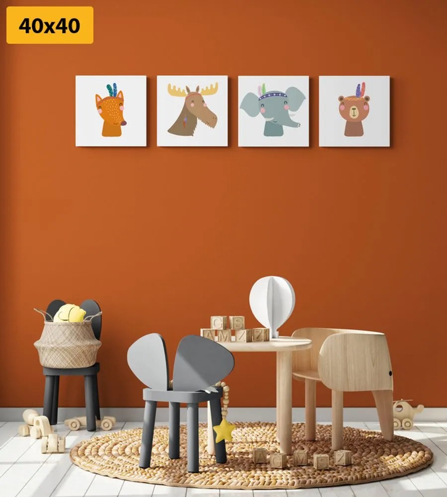 Set di quadri – Indiani animali