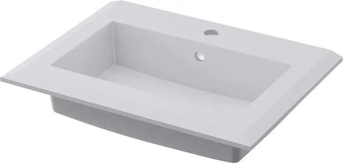 Lavabo a incasso rettangolare Moon L 61 x H 2 x P 46 cm in resina bianco