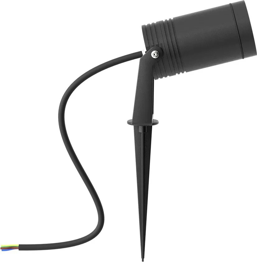 Faretto con Picchetto e Supporto GU10 IP67 in Alluminio e Vetro - Antracite