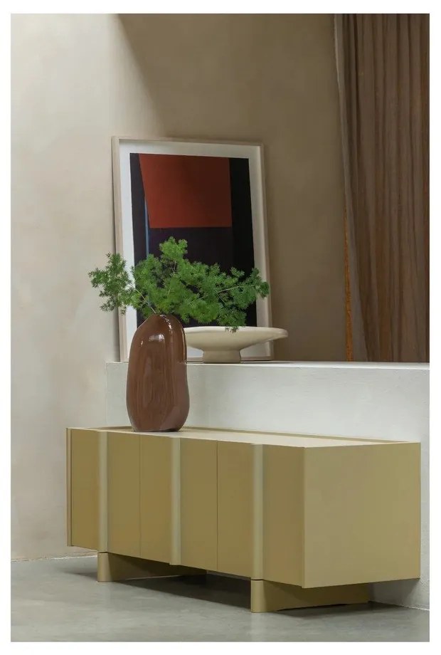 Mobile TV verde in pino massiccio 152x53x46 cm Basu – WOOOD