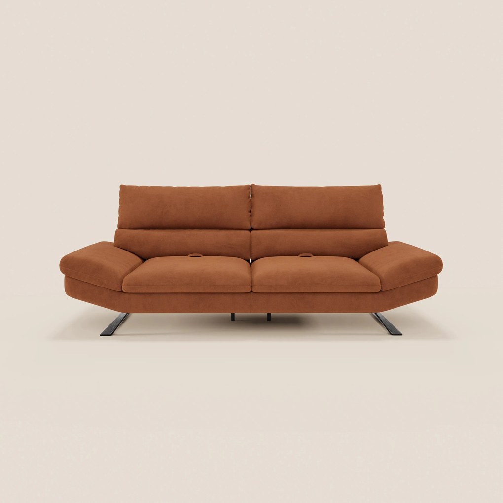 Eclipse Divano dal design moderno 2 e 3 posti con schienali traslanti - piedini alti in elegante microfibra smacchiabile T11