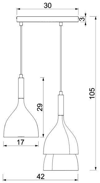 Lampadario a sospensione con filo NOAK WOOD 3xE27/60W/230V