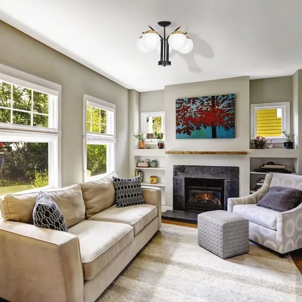 Lampadario a sospensione con supporto rigido CARINA 5xE14/40W/230V nero