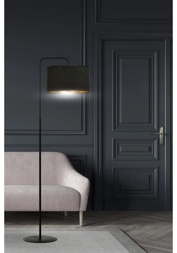 Piantana Contemporaneo Ganesha Acciaio Nero 1 Luce E27 Ip20