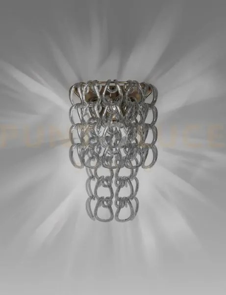 Giogali applique a parete cristallo fume' e bronzo opaco 1 luce att...