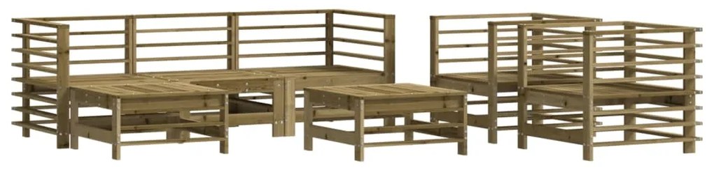 Set Salotto da Giardino 7 pz in Legno Impregnato di Pino