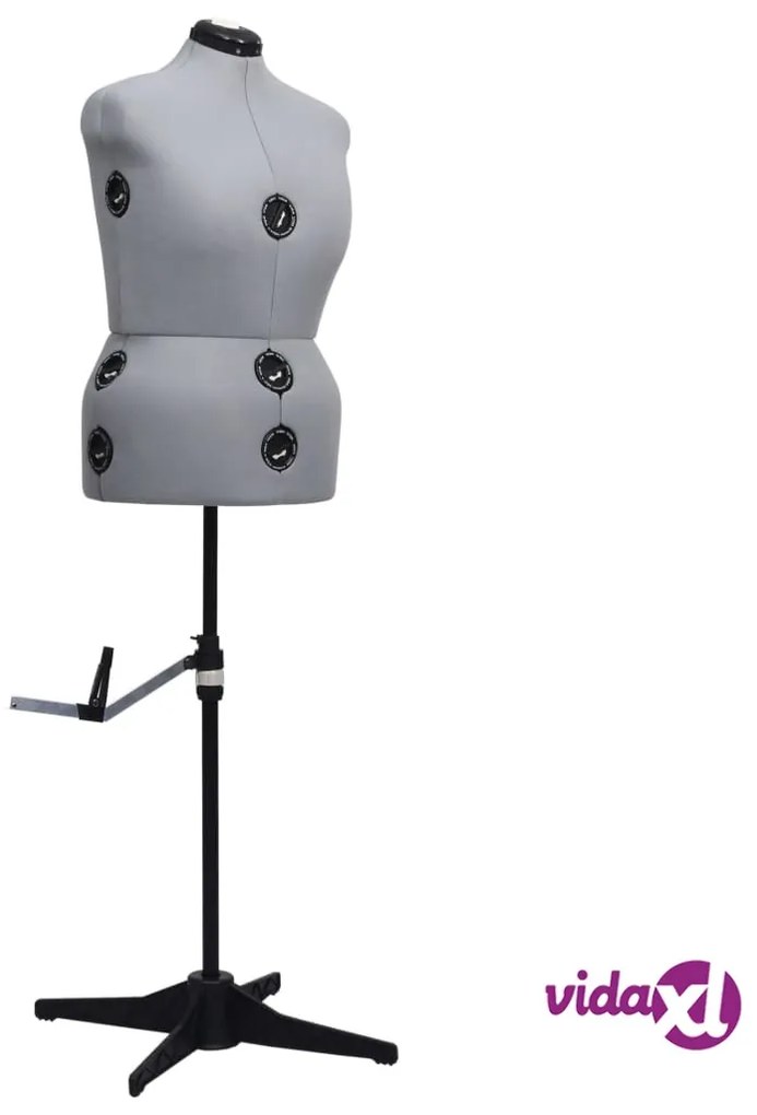 vidaXL Manichino Femminile Regolabile Grigio Taglia L 44-50