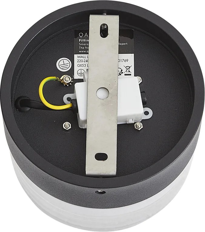 Lampada da parete di design nera con vetro opale IP44 - Michele