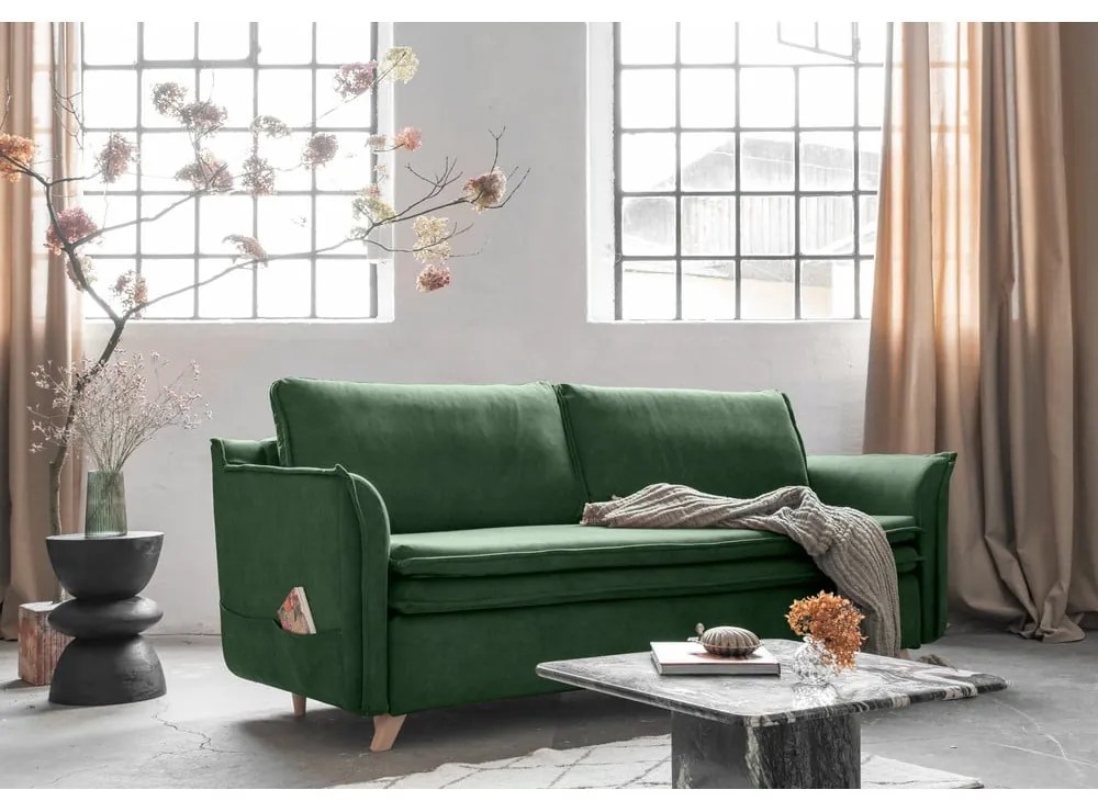 Divano in velluto verde 225 cm Charming Charlie - Miuform