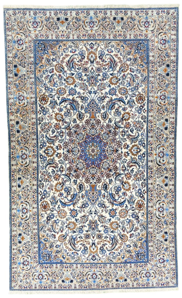 Nain Tappeto 200x330 Beige (Iran) Annodato A Mano