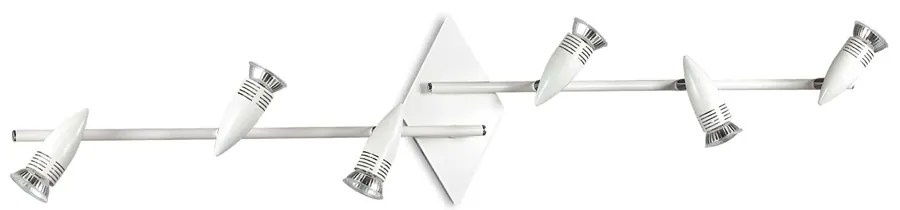 Plafoniera Moderna Alfa Metallo Bianco 6 Luci Gu10 7W 3000K Luce Calda