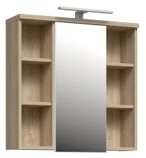 Mobile da bagno a parete con specchio VENOM bianco/rovere sonoma