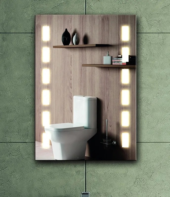 Specchio contenitore bagno 70x50 LED doppio nascosto KAM-1394 - KAMALU