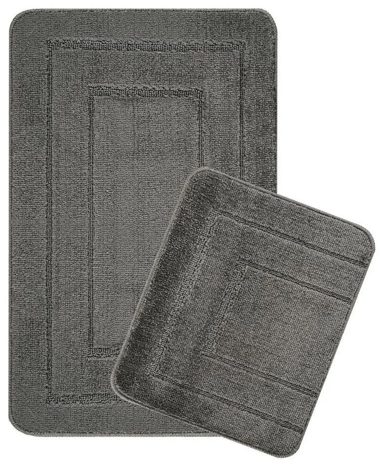 Set di tappetini per il bagno color antracite 2 pz 50x80 cm Cerceve – Foutastic