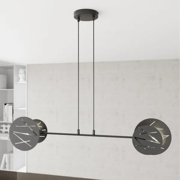 Lampadario a sospensione con filo XOTIC 2xE27/15W/230V nero