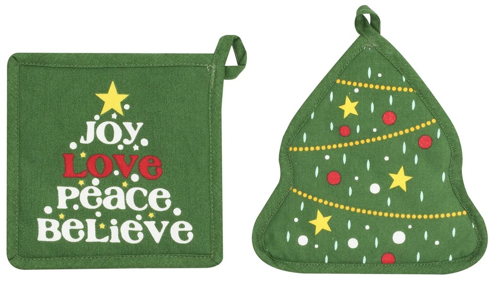 Set 2 presine natalizie albero di Natale