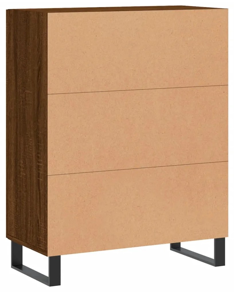 Credenza Rovere Marrone 69,5x34x90 cm in Legno Multistrato