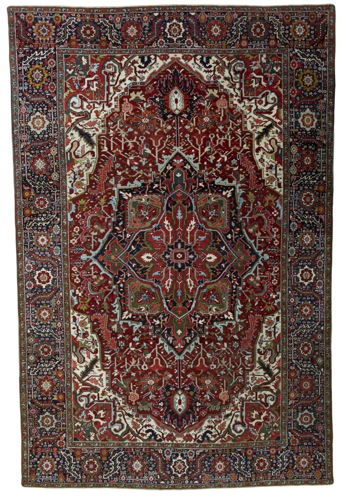 Heriz Tappeto 270x410 Rosso (Iran) Annodato A Mano