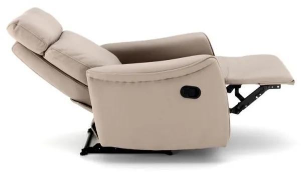 Poltrona relax reclinabile manuale similpelle tortora 70x92xh. 105 cm