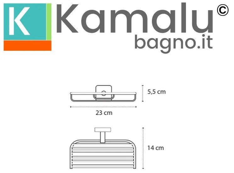 Kamalu - portaoggetti doccia griglia in acciaio inox finitura lucida | clode-c