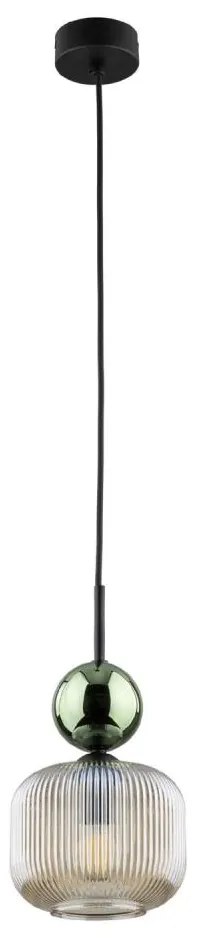 Lampada a sospensione con cord SOPHIA 1xE14/10W/230V nero/verde/fumé beige