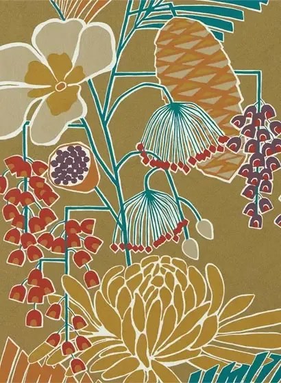 Harlequin Carta da parati Salon - Gold/ Russett/ Atlantic