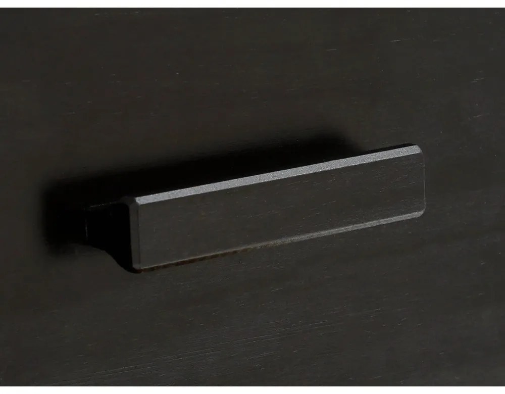 Cassettiera in legno di pino nero con ante in rattan , larghezza 90 cm Jolene - Støraa