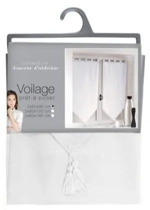 Set di 2 tende in voile bianco 60x90 cm Voiline - douceur d'intérieur