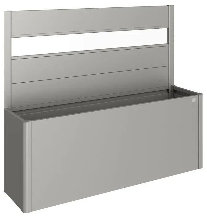 Frangivista in acciaio BIOHORT con vetro, grigio quarzo metallizzato 201 x 91 cm, spessore 3 mm