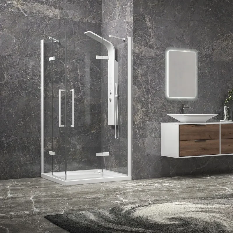 Kamalu - Box doccia 70x120 bianco opaco doppio battente | KT1000B
