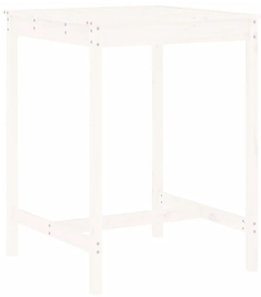 Set Bar da Giardino 5 pz Bianco in Legno Massello di Pino