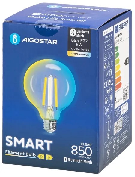 Lampadina LED FILAMENT G95 E27/6W/230V 2700-6500K - Aigostar